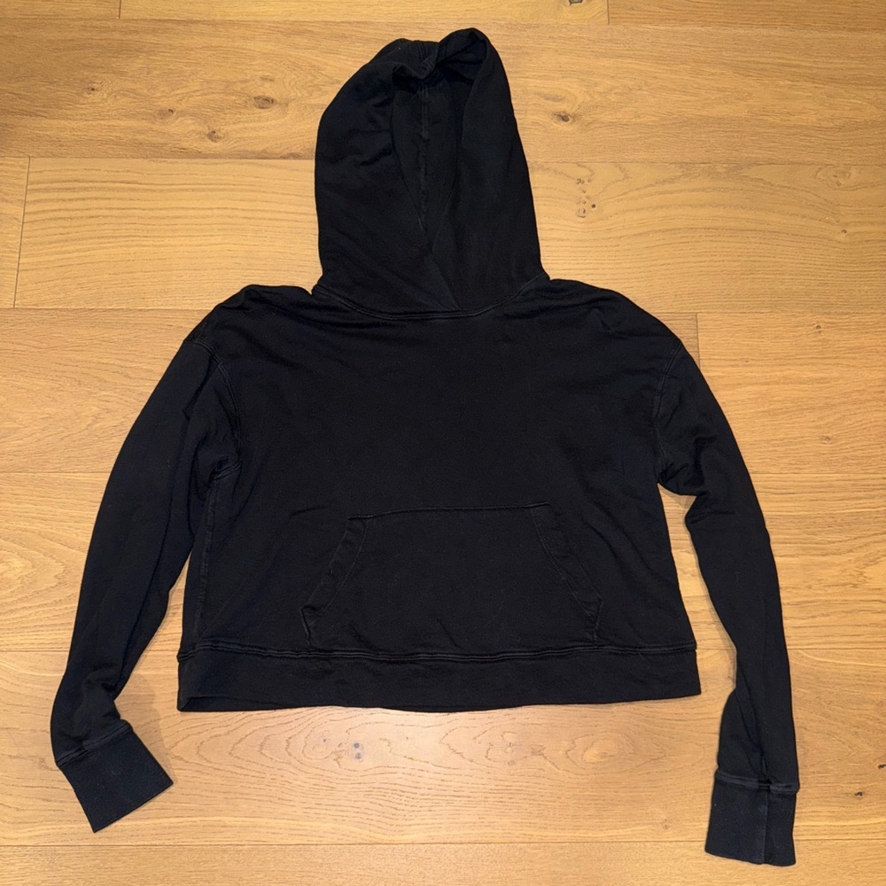 James Perse Black Women's Cropped Hoodie